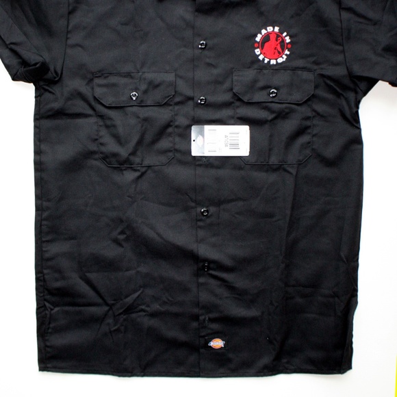 MAKE OFFER Dickies Work Shirt Button Up Made In Detroit Med. - Picture 8 of 8